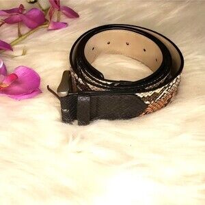 Snake Print Belt 3X NWT Faux Leather Adjustable Waist Belt Brown Black Python